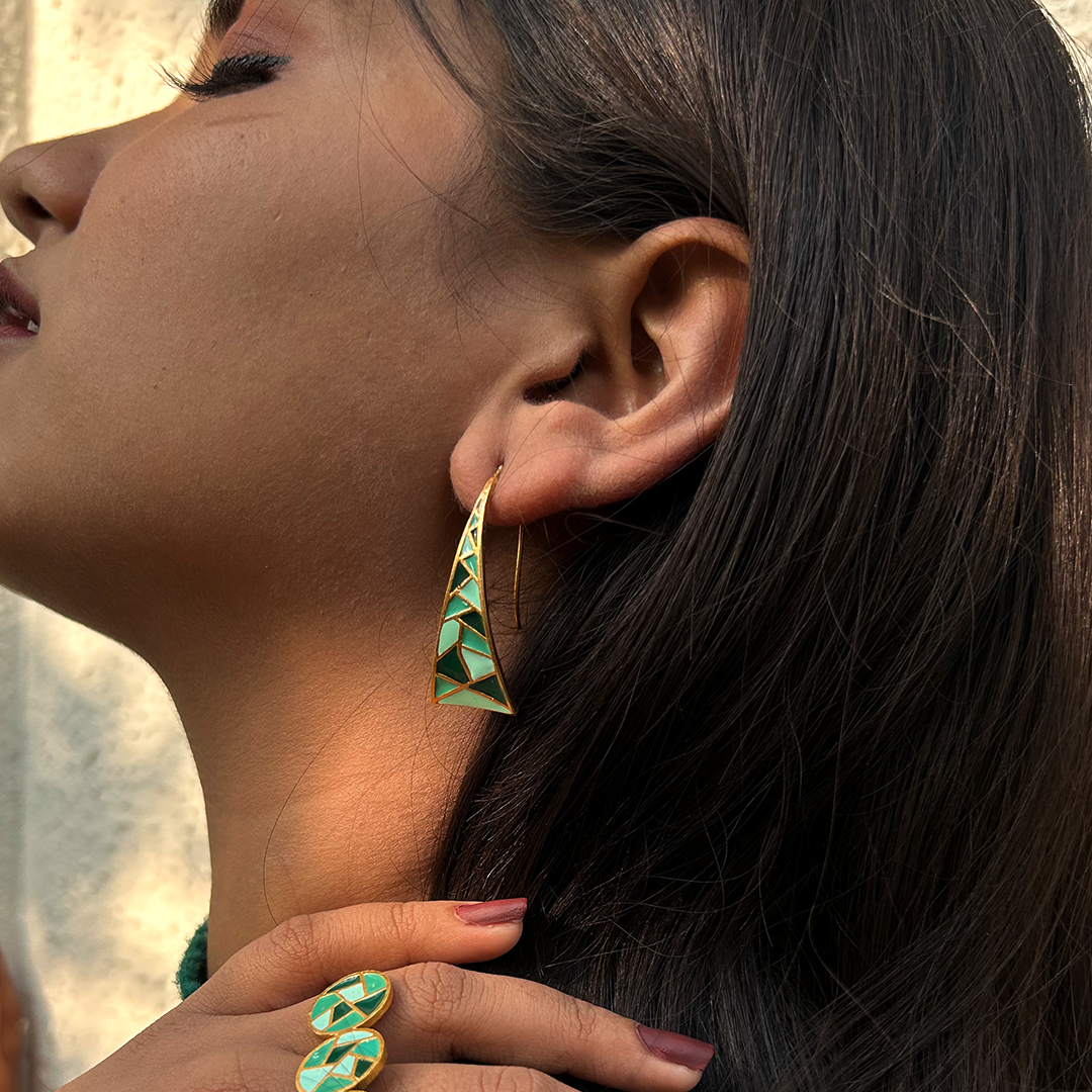 Adara Earrings Green