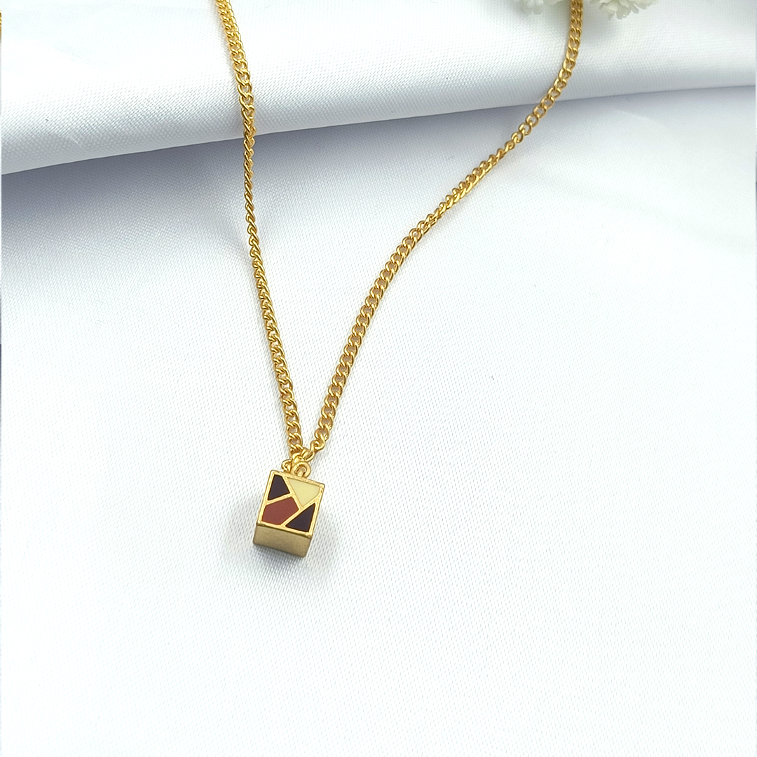 Dainty Cube Neckpiece Red