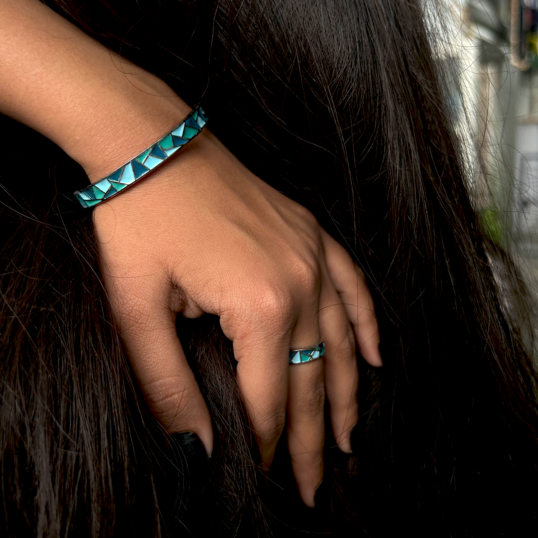 Mosaic Cuffs - Blue