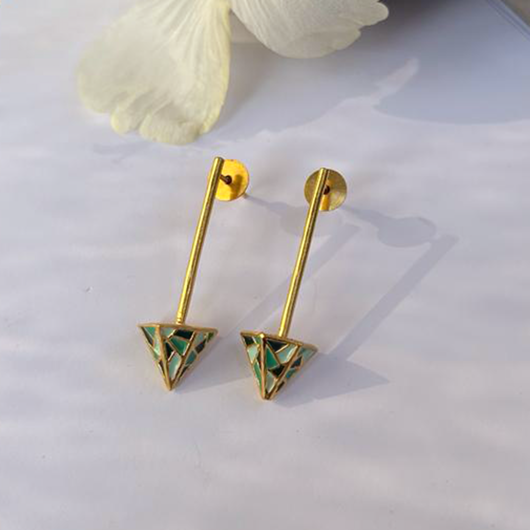 Tula Stick Earrings Green