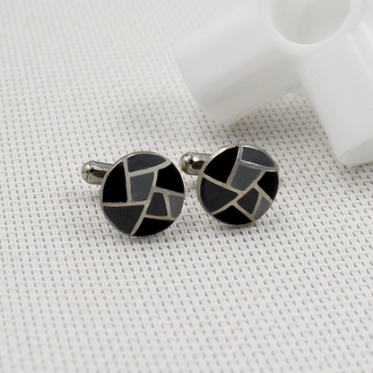 Sera Black Silver Cufflinks