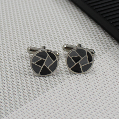 Eira Black Silver Cufflinks