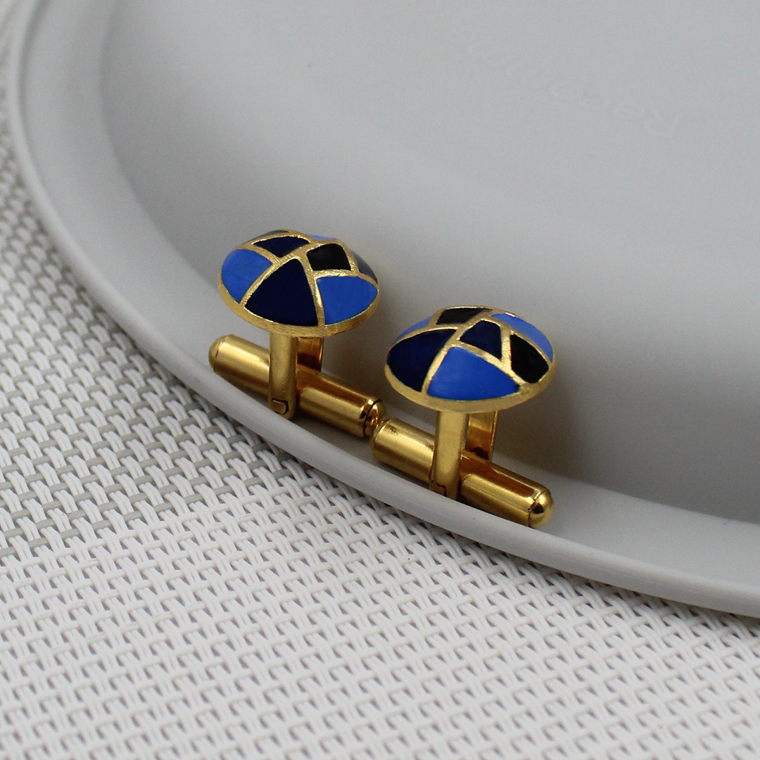 Sera Blue Golden Cufflinks