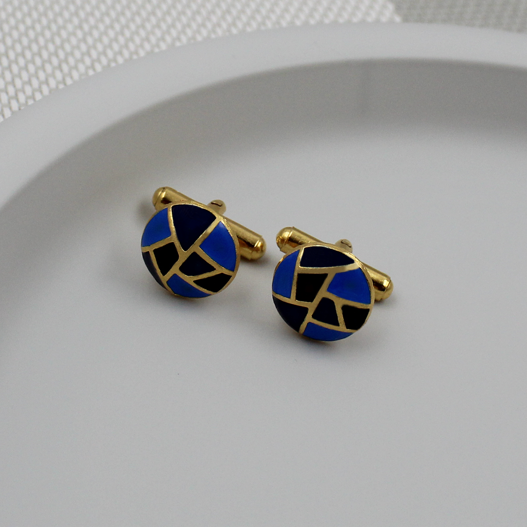 Sera Blue Golden Cufflinks