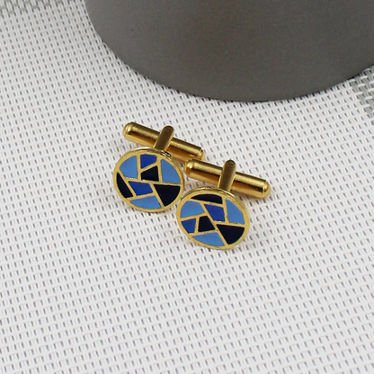 Eira Blue Golden Cufflinks