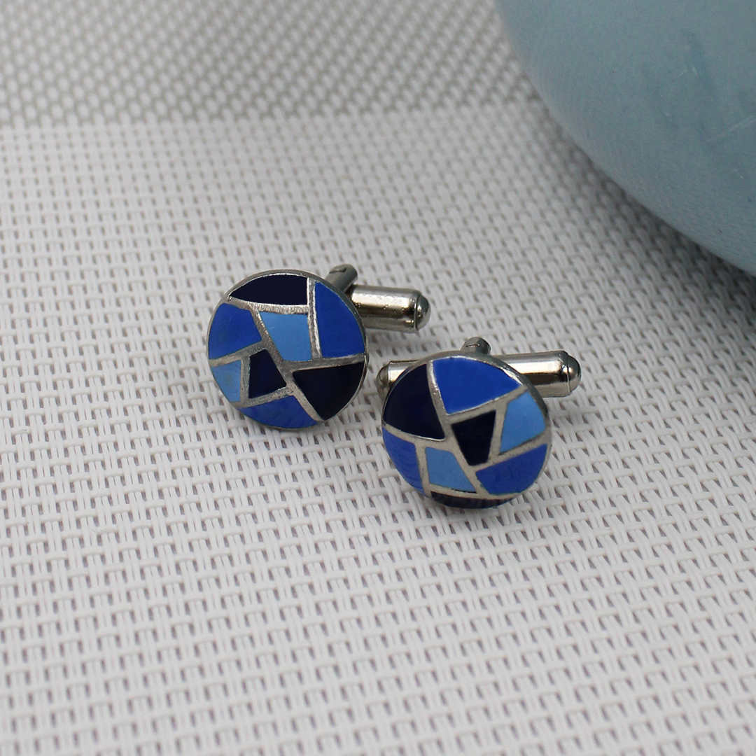 Sera Blue Silver Cufflinks