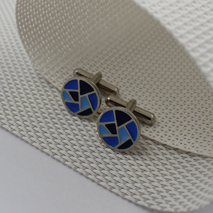 Eira Blue Silver Cufflinks