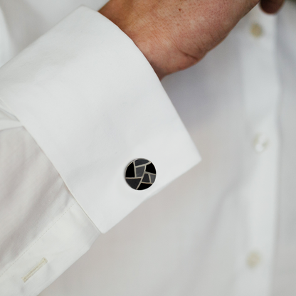 Sera Black Silver Cufflinks