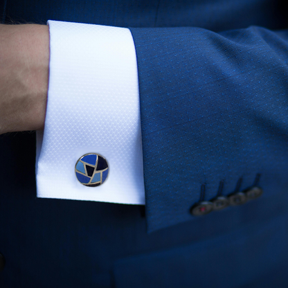 Sera Blue Silver Cufflinks