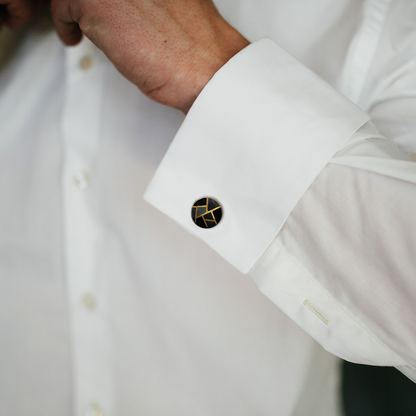 Sera Black Golden Cufflinks